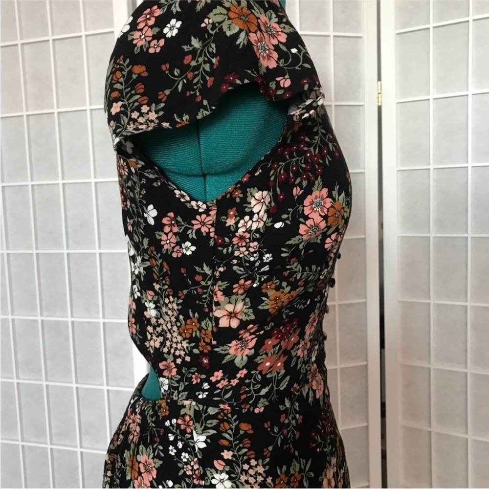 Abercrombie & Fitch Black Floral Midi Dress - Picture 6 of 6